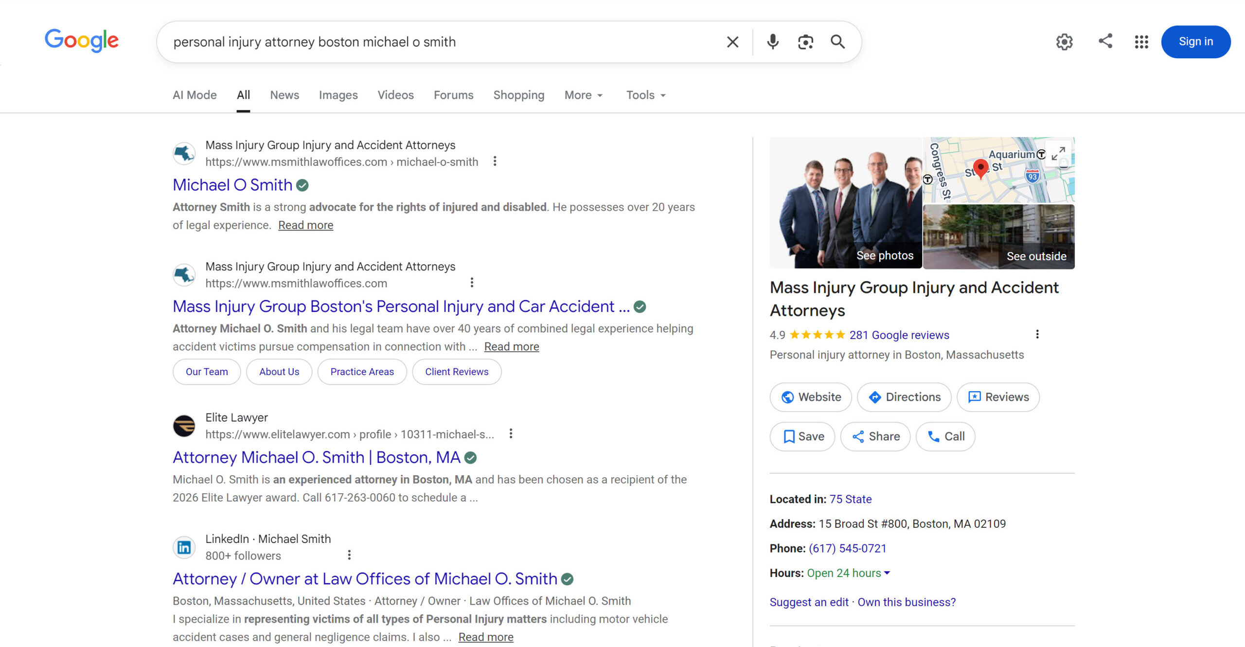 Propel Search Google Results Page Example